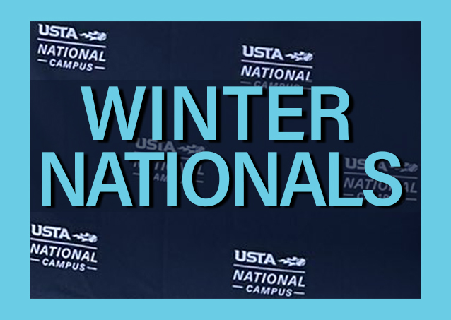 Text reads WINTER NATIONALS over a backdrop with repeated USTA NATIONAL CAMPUS logos.