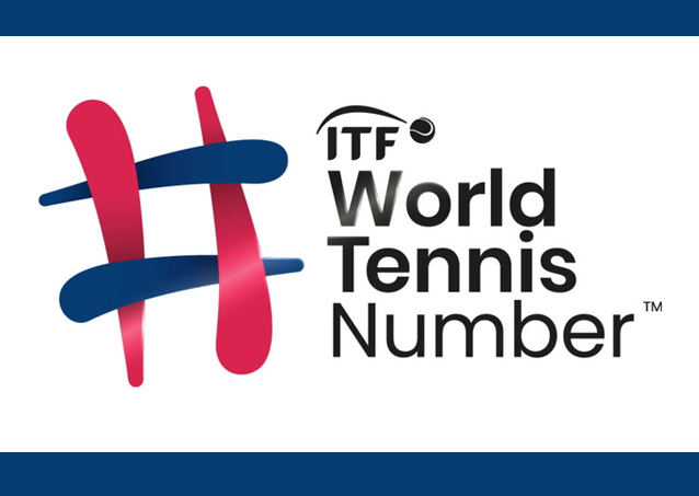 ITF World Tennis Number logo with a red and blue hashtag symbol on a white background.